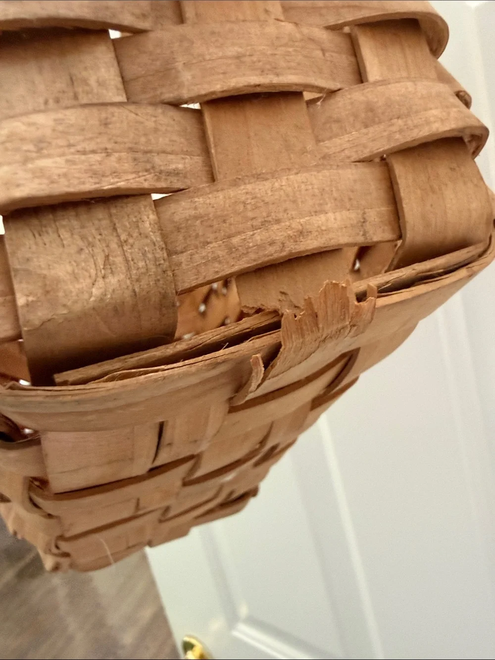 Vintage Woven Hanging Wall Basket - Wall Pocket Basket
